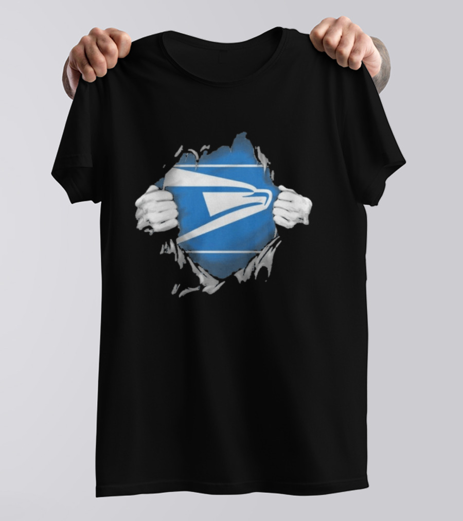USPS Ripped Chest Superhero Torn Employee T-Shirt