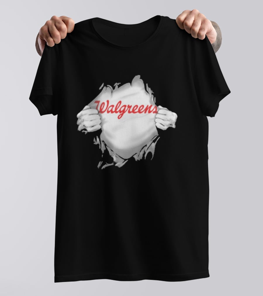 Walgreens Ripped Chest Superhero Torn Employee T-Shirt