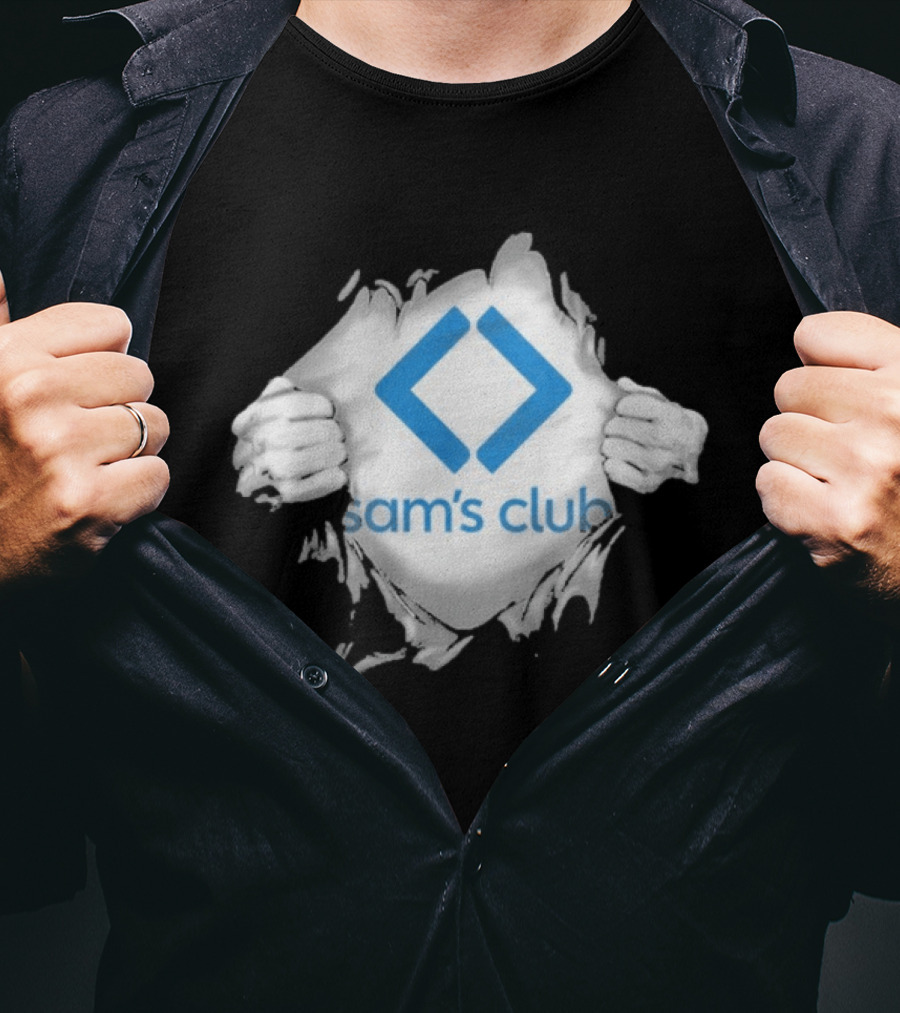 Sam's Club Ripped Chest Superhero Torn Employee Sam's Club T-Shirt
