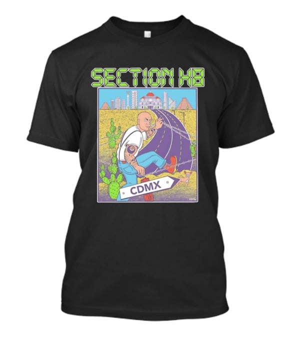 Section H8 CDMX Mexico City Punk Scene Urban Landscape With Cactus T-Shirt