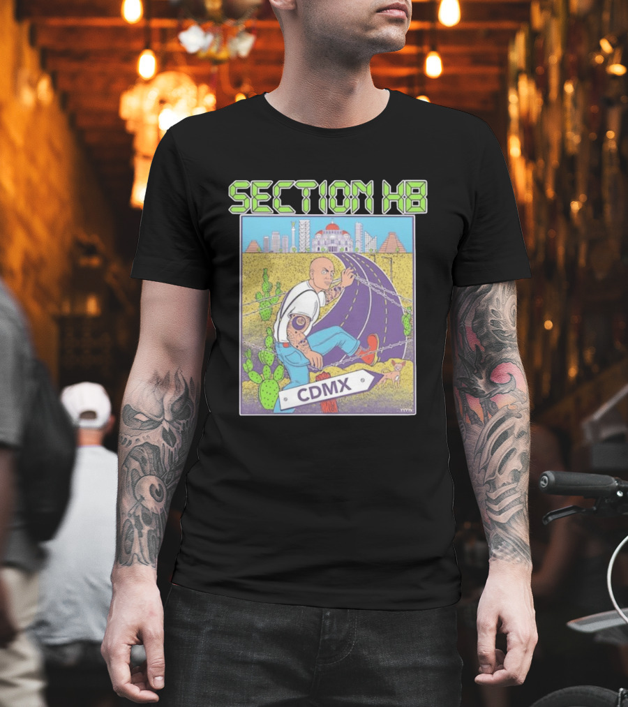 Section H8 CDMX Mexico City Punk Scene Urban Landscape With Cactus T-Shirt