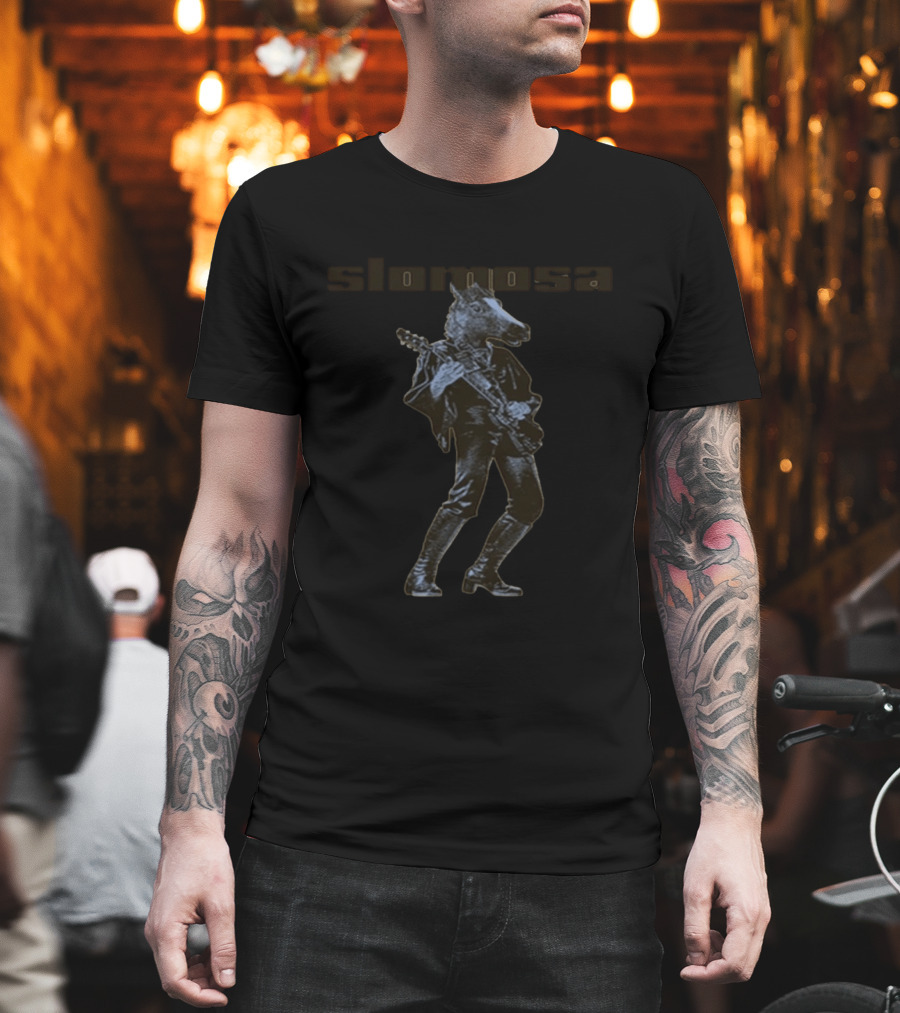 Slomosa Horse Rocker Musician With Guitar T-Shirt