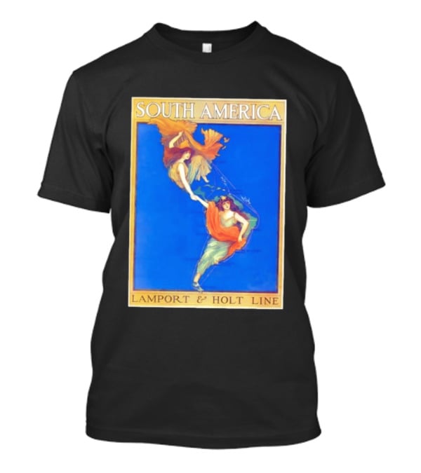 South America Lamport And Holt Line Travel With Women Map T-Shirt