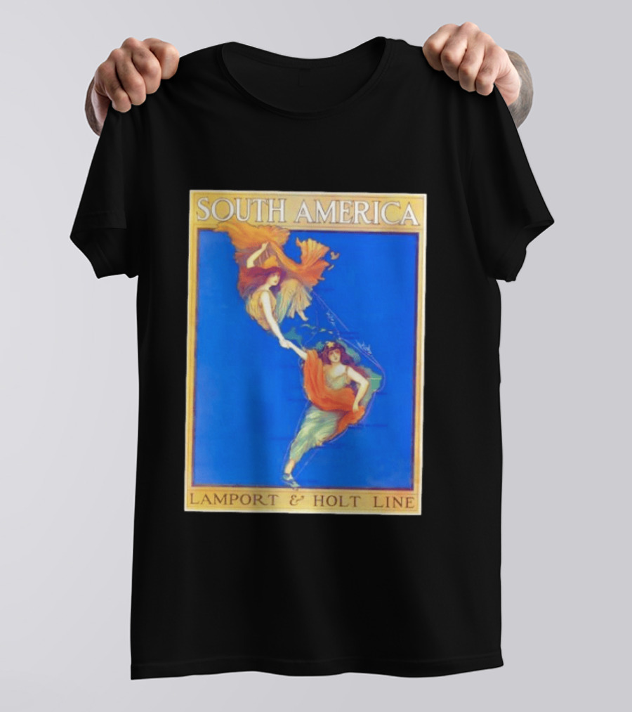 South America Lamport And Holt Line Travel With Women Map T-Shirt