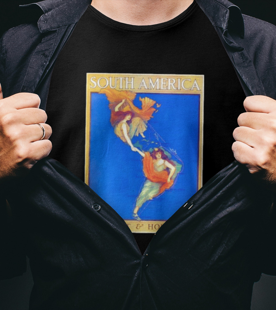 South America Lamport And Holt Line Travel With Women Map T-Shirt