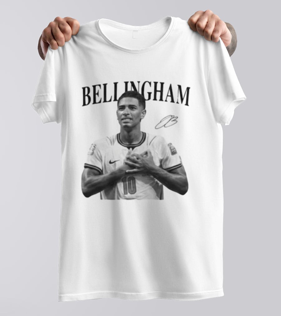 Bellingham England Number 10 Footballer Iconic Three Lions T-Shirt