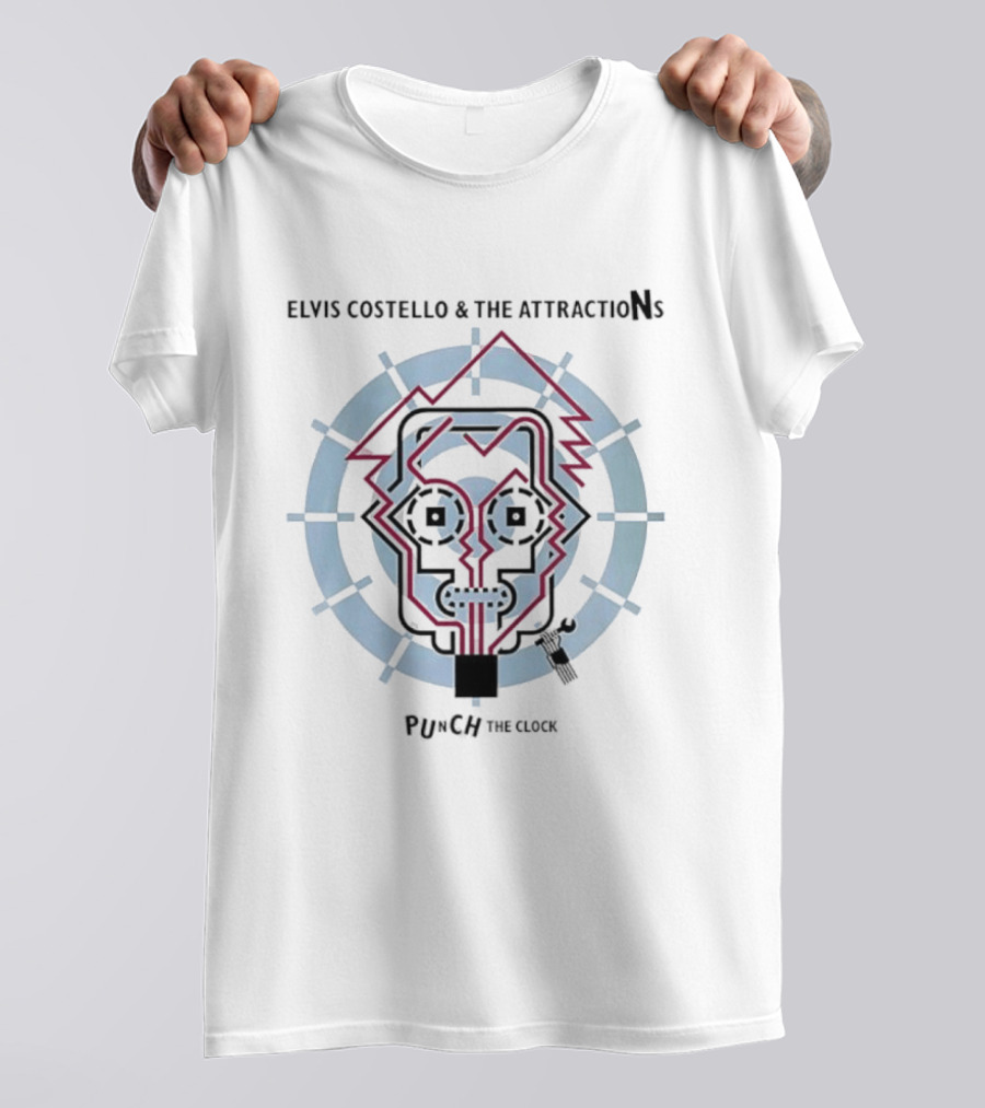 Elvis Costello And The Attractions Punch The Circuit Board Robot T-Shirt