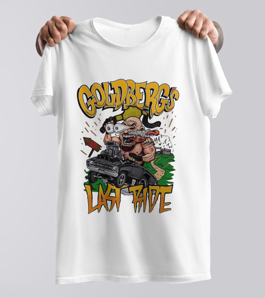 Goldberg's Last Ride Wrestling Cartoon Car WCW WWE T-Shirt