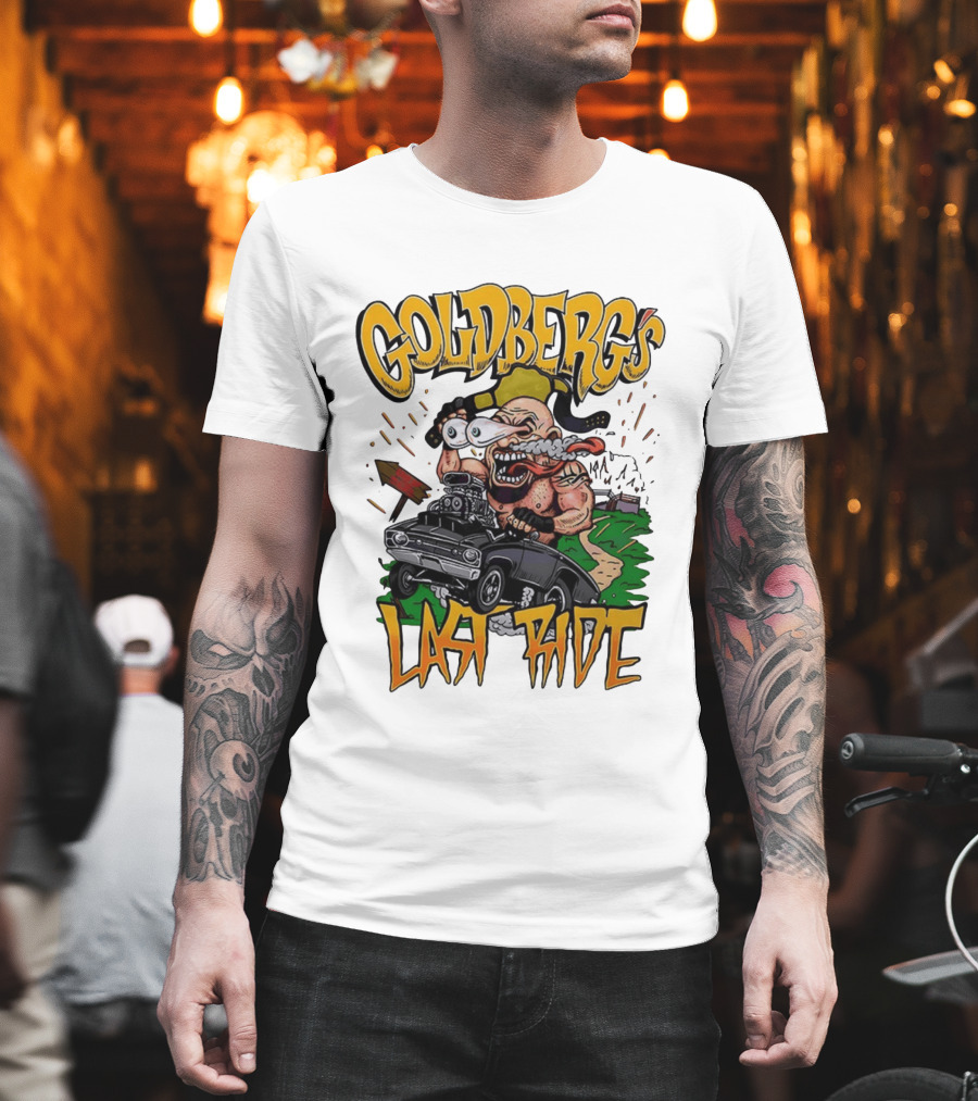 Goldberg's Last Ride Wrestling Cartoon Car WCW WWE T-Shirt