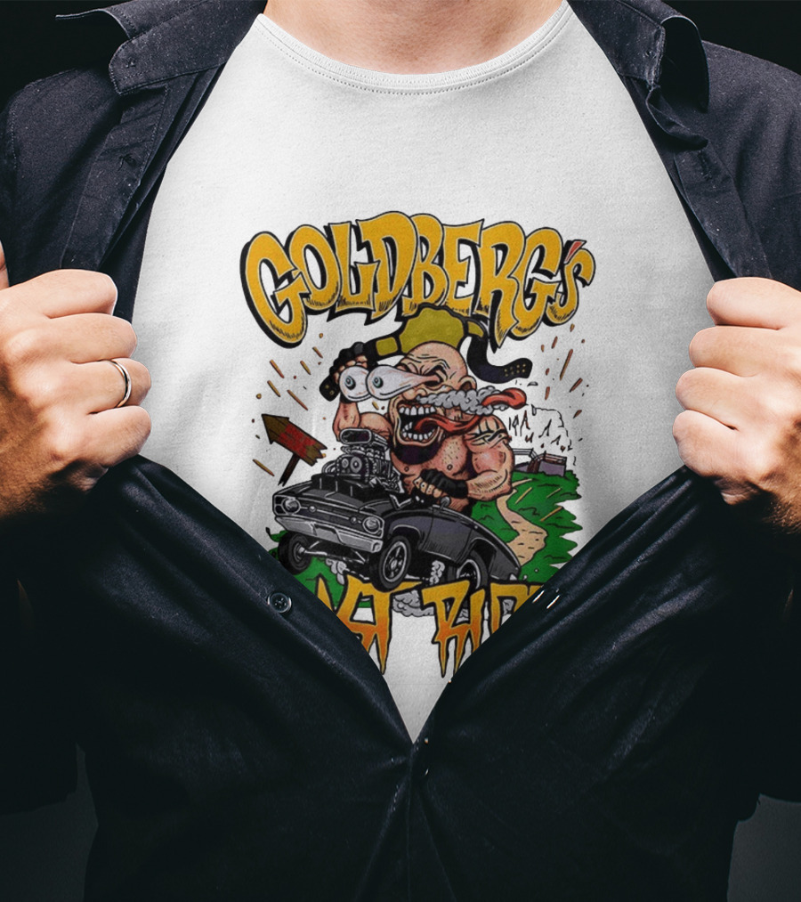 Goldberg's Last Ride Wrestling Cartoon Car WCW WWE T-Shirt