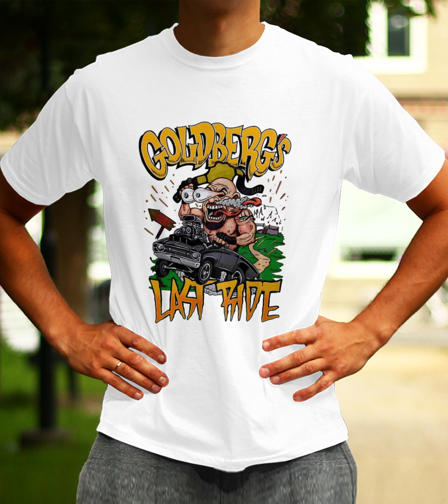 Goldberg's Last Ride Wrestling Cartoon Car WCW WWE T-Shirt
