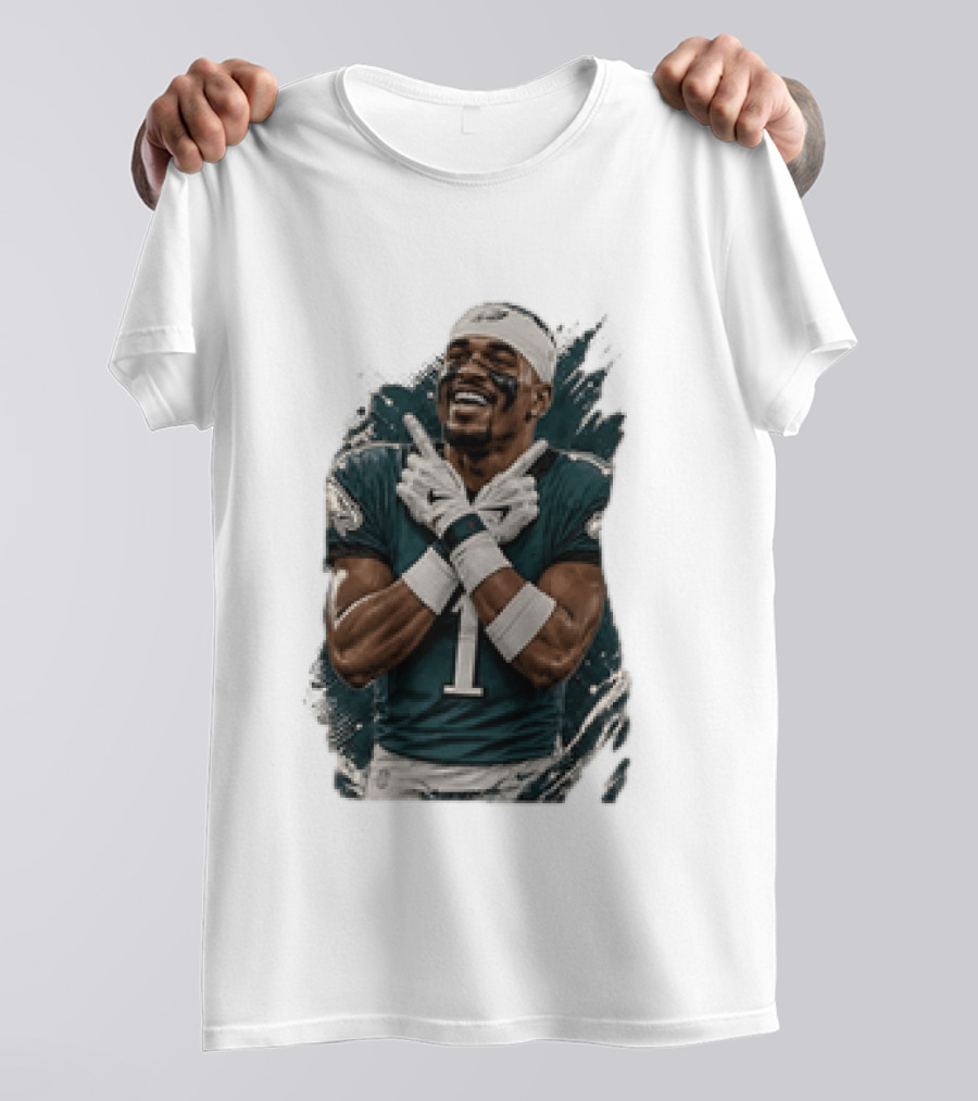 Philadelphia Eagles Jalen Hurts Celebratory Pose Football Team Gear T-Shirt
