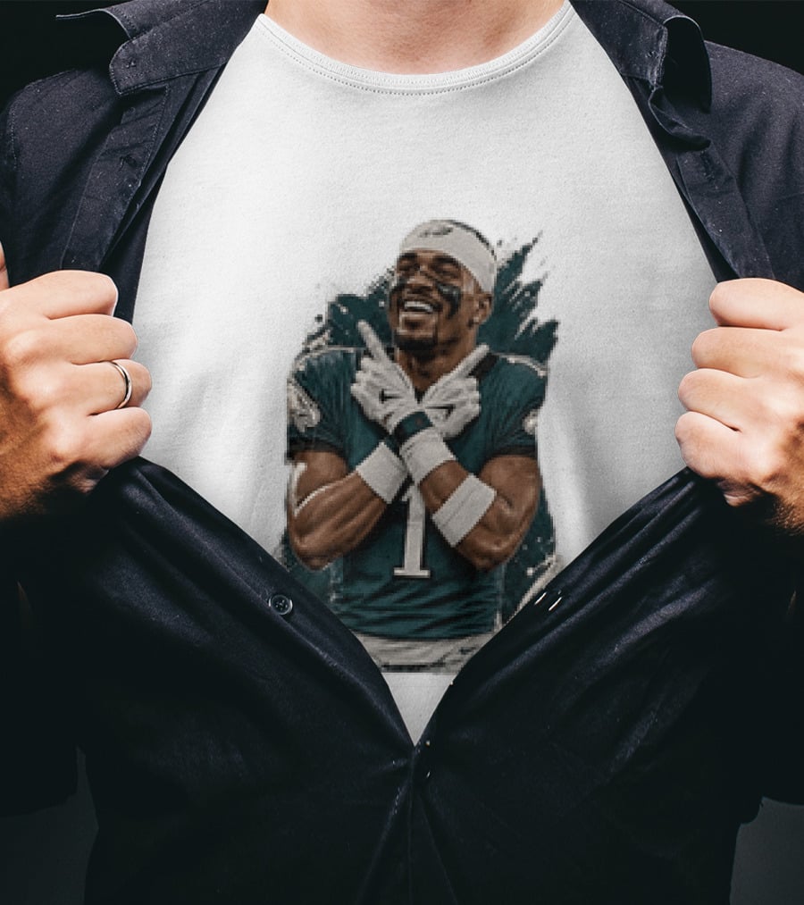 Philadelphia Eagles Jalen Hurts Celebratory Pose Football Team Gear T-Shirt