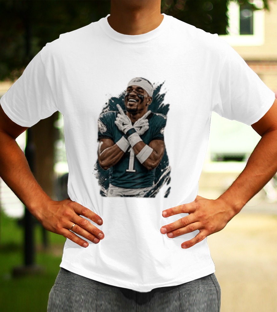 Philadelphia Eagles Jalen Hurts Celebratory Pose Football Team Gear T-Shirt