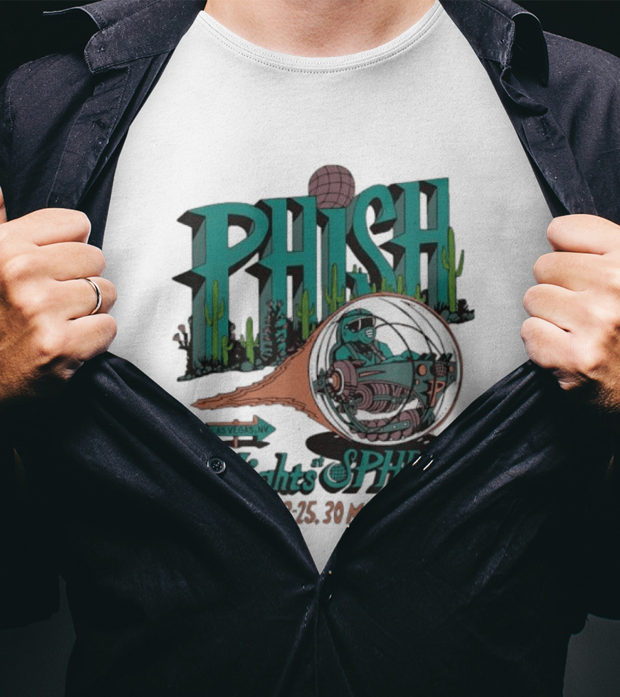 Phish 9 Nights At Sphere Las Vegas April May 2026 Cactus Spacecraft T-Shirt