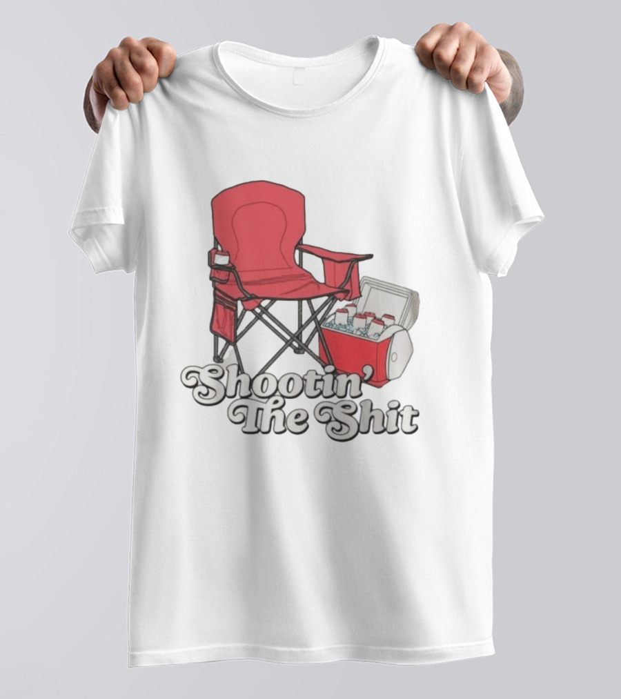 Shootin' The Shit Red Chair And Cooler BBQ Vibes T-Shirt