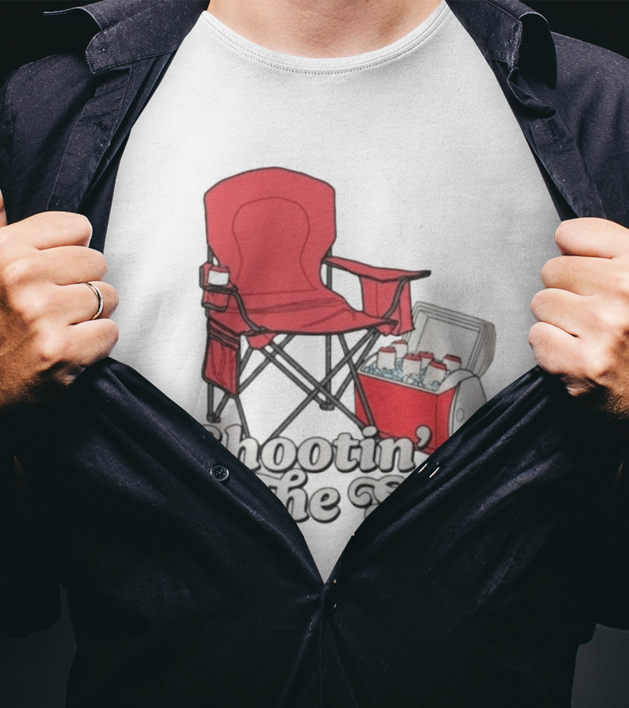 Shootin' The Shit Red Chair And Cooler BBQ Vibes T-Shirt
