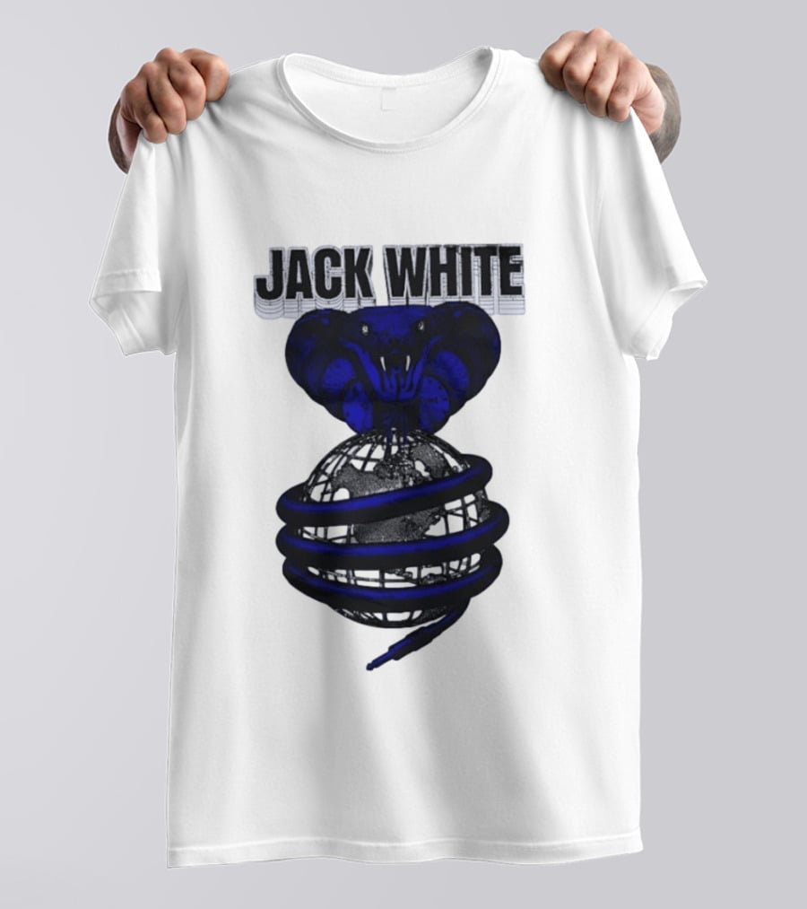 Jack White Cobra Wrapped Around Globe Music Band T-Shirt