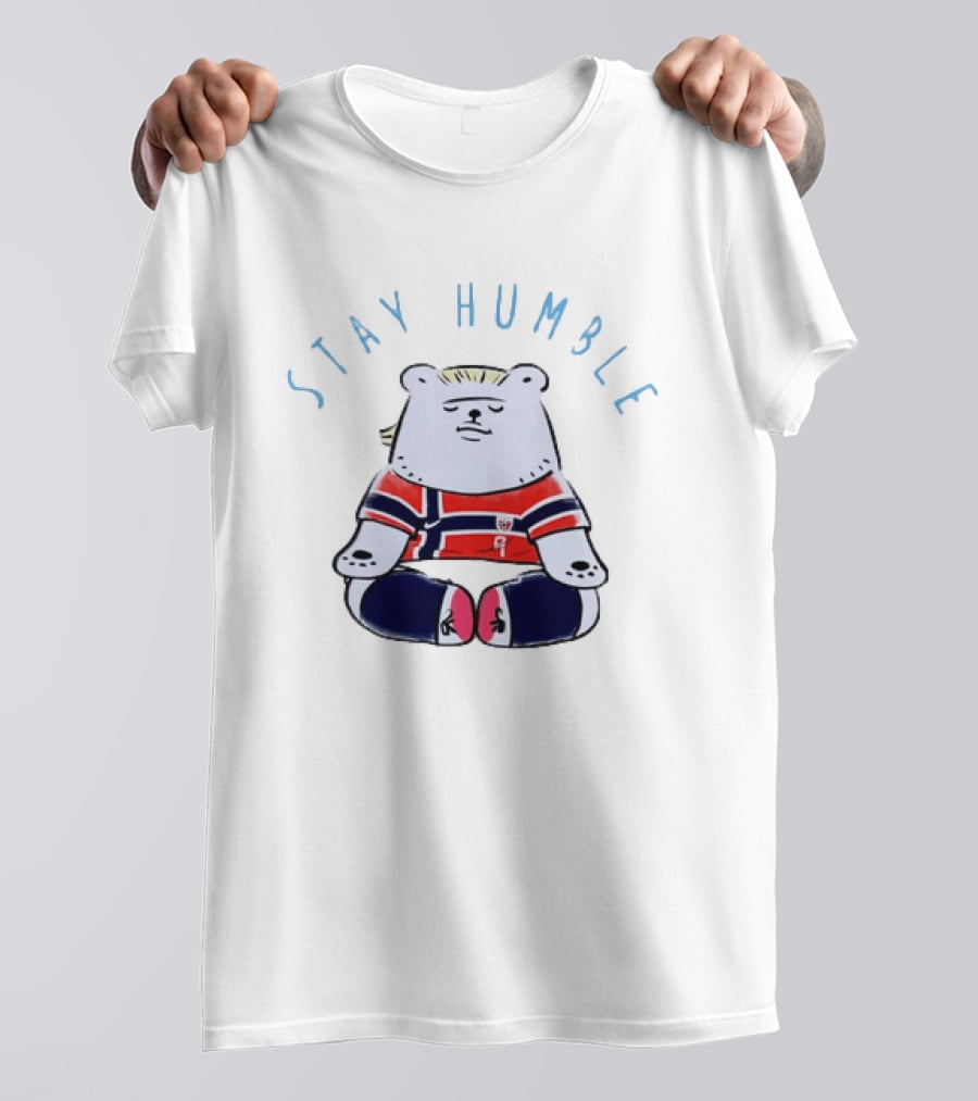 Stay Humble Meditating Bear Norway Erling Haaland Football Team T-Shirt