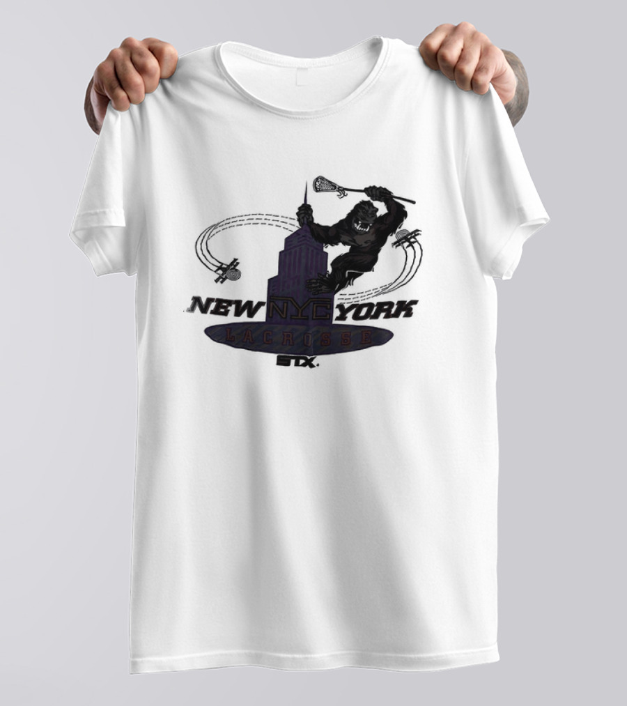 King Kong Empire State Building New York Lacrosse T-Shirt