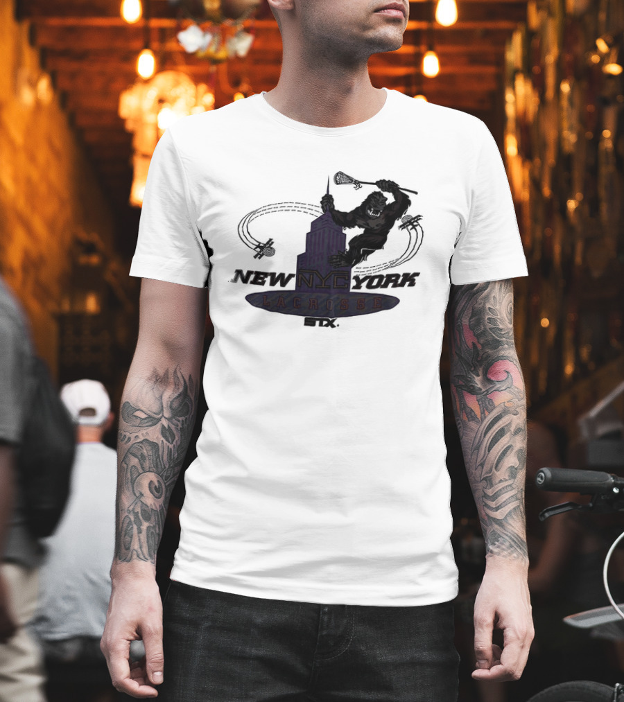 King Kong Empire State Building New York Lacrosse T-Shirt