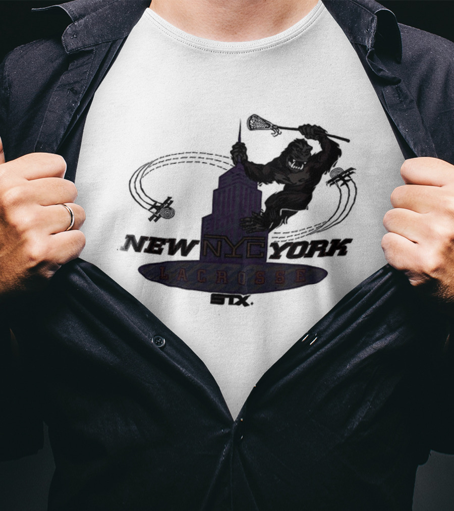 King Kong Empire State Building New York Lacrosse T-Shirt