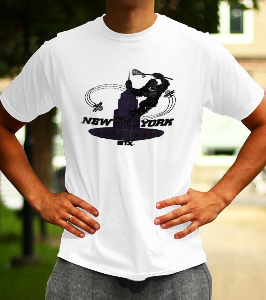 King Kong Empire State Building New York Lacrosse T-Shirt