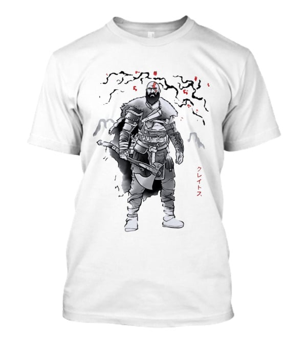Kratos God Of War Japanese Script Omega T-Shirt