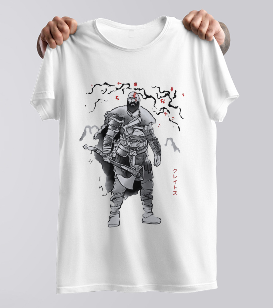Kratos God Of War Japanese Script Omega T-Shirt