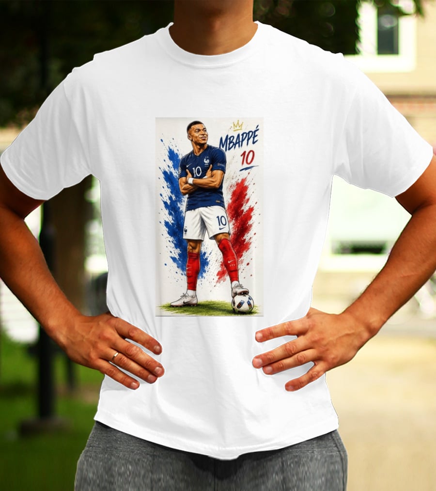 Kylian Mbappé France Soccer KM10 Caricature Star T-Shirt