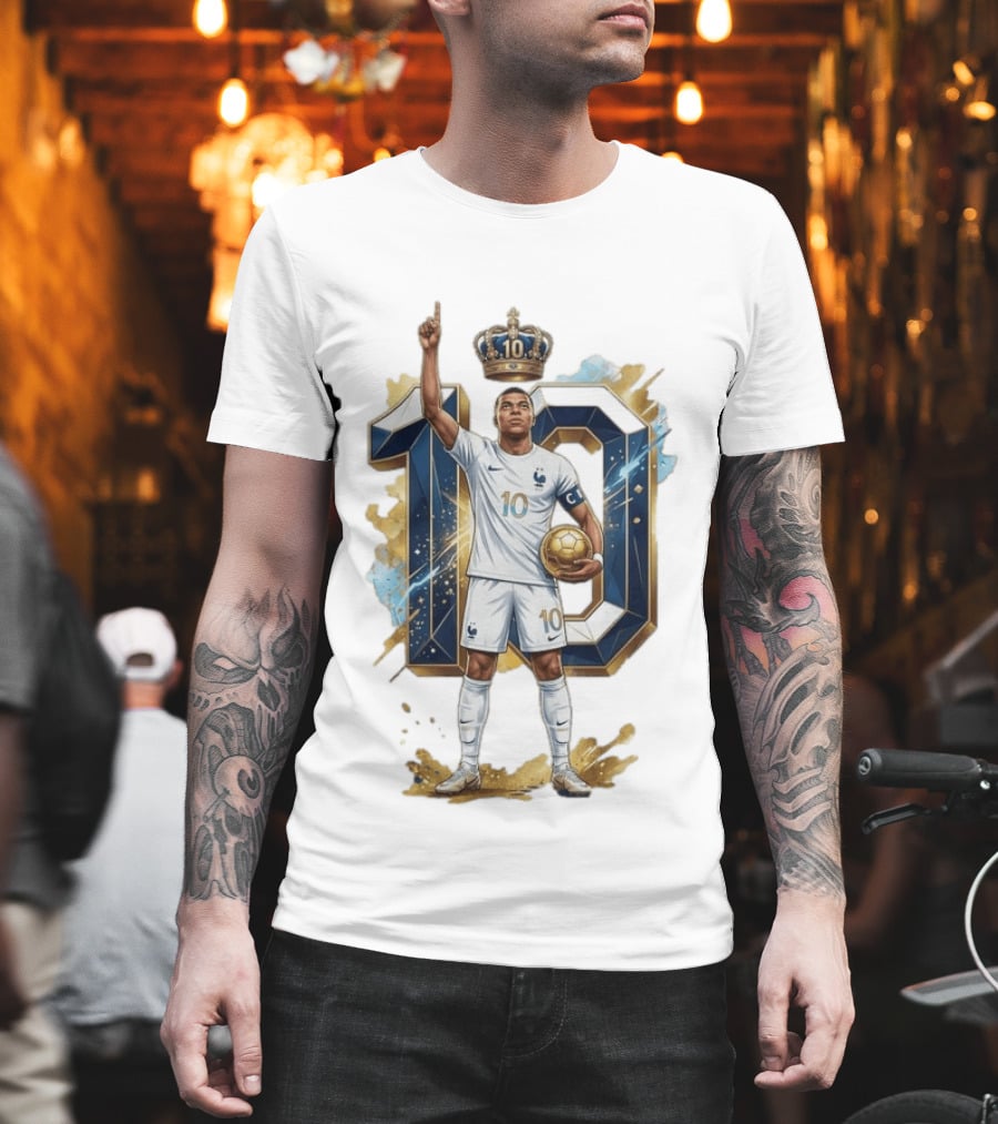 Kylian Mbappe France Number 10 Crowned Footballer T-Shirt