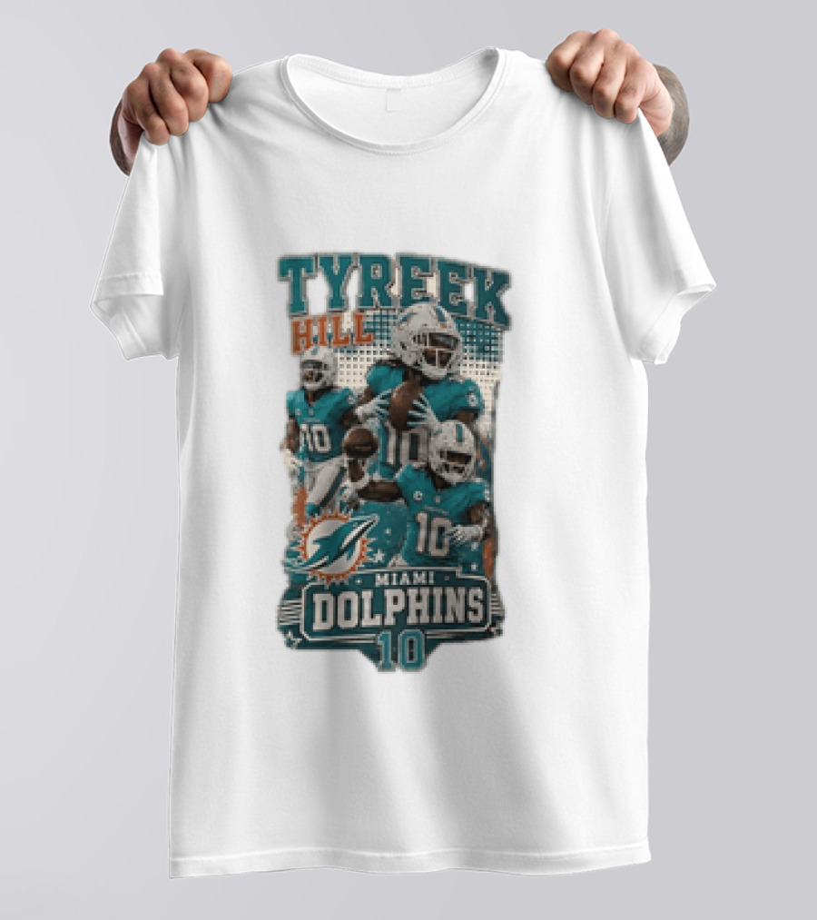 Tyreek Hill Miami Dolphins 10 Football T-Shirt