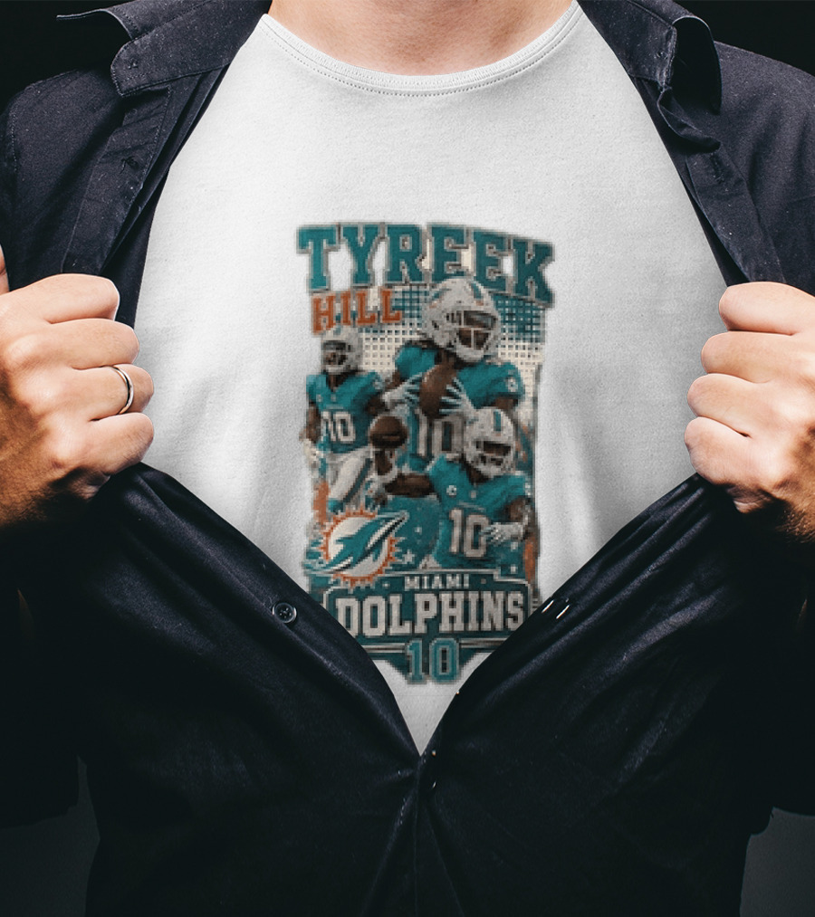 Tyreek Hill Miami Dolphins 10 Football T-Shirt