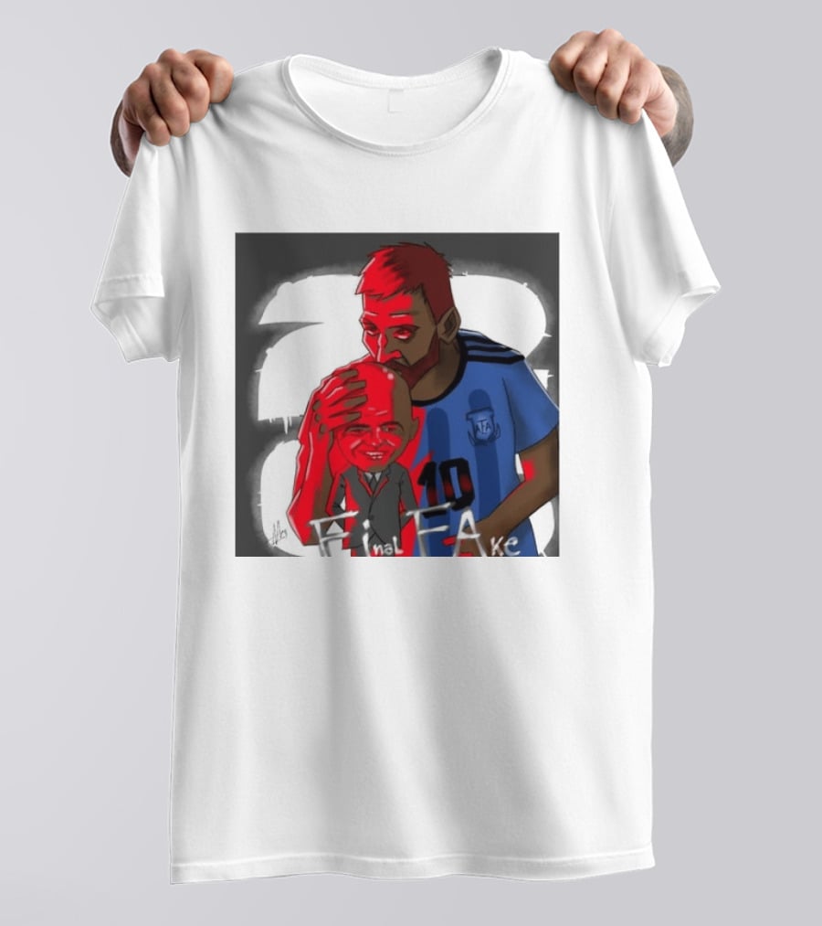 Lionel Messi Argentina Final FAKE AFA 10 T-Shirt