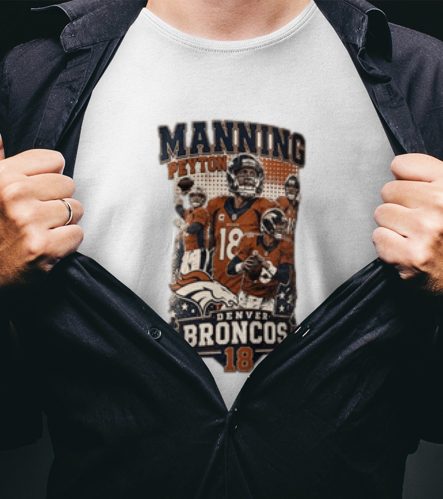 Manning Peyton Denver Broncos 18 Football Player Broncos T-Shirt