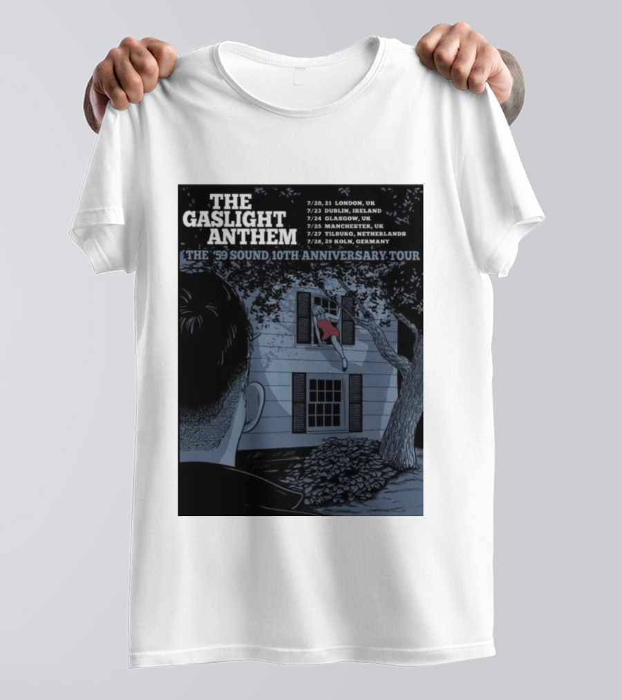The Gaslight Anthem The '59 Sound 10th Anniversary Tour London Dublin Glasgow Manchester Tilburg Koln T-Shirt