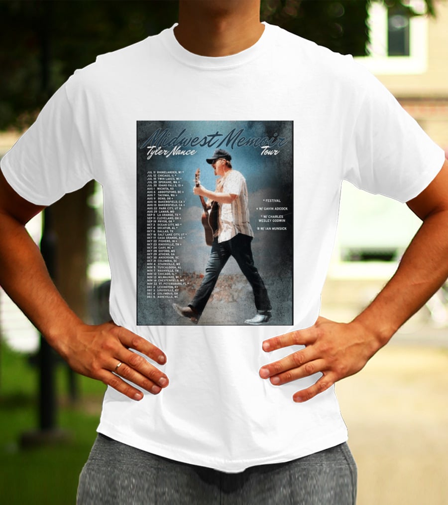 Midwest Memoir Tyler Nance Tour 2026 With Gavin Adcock Charles Wesley Godwin Ian Munsick T-Shirt