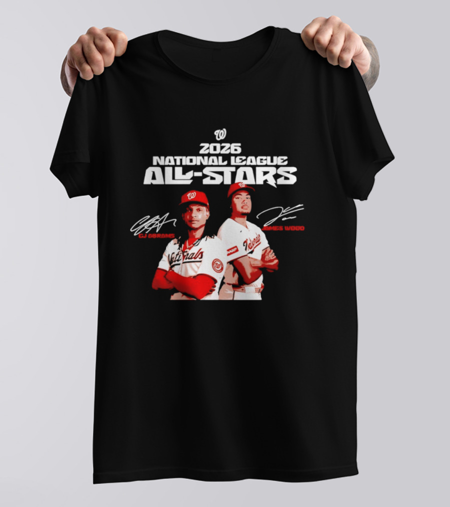 2026 Washington Nationals CJ Abrams James Wood National League All Stars T-Shirt