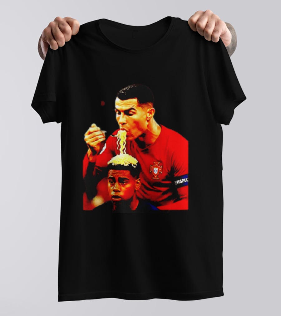 Cristiano Ronaldo Eating Noodles Meme Portugal Football UEFA T-Shirt