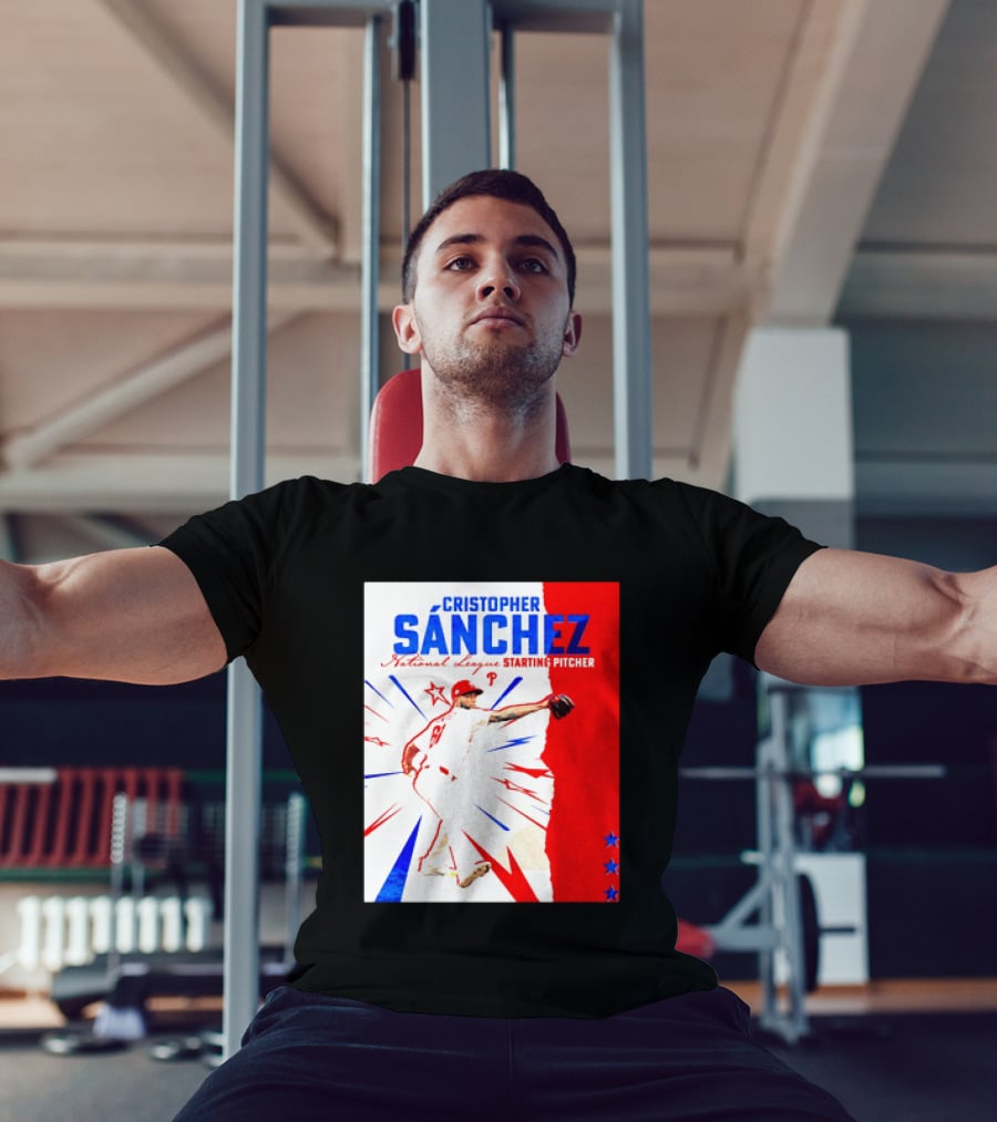 Cristopher Sánchez Philadelphia Phillies National League Starting Pitcher Red White Blue Stars T-Shirt