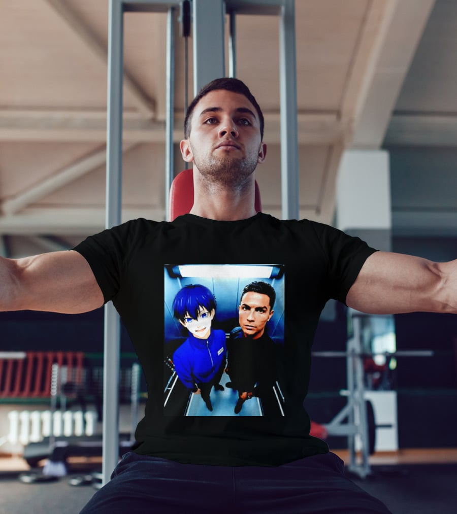 Ema Isagi Cristiano Ronaldo Collaboration Blue Lock Anime Football Star T-Shirt