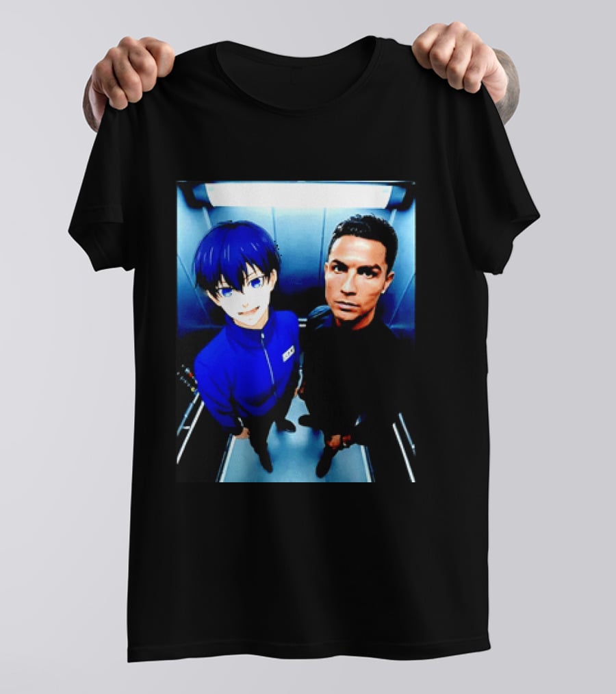 Ema Isagi Cristiano Ronaldo Collaboration Blue Lock Anime Football Star T-Shirt
