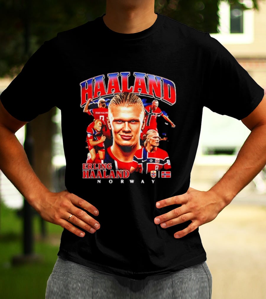 Erling Haaland Norway Football Legend Champion Norway Flag T-Shirt