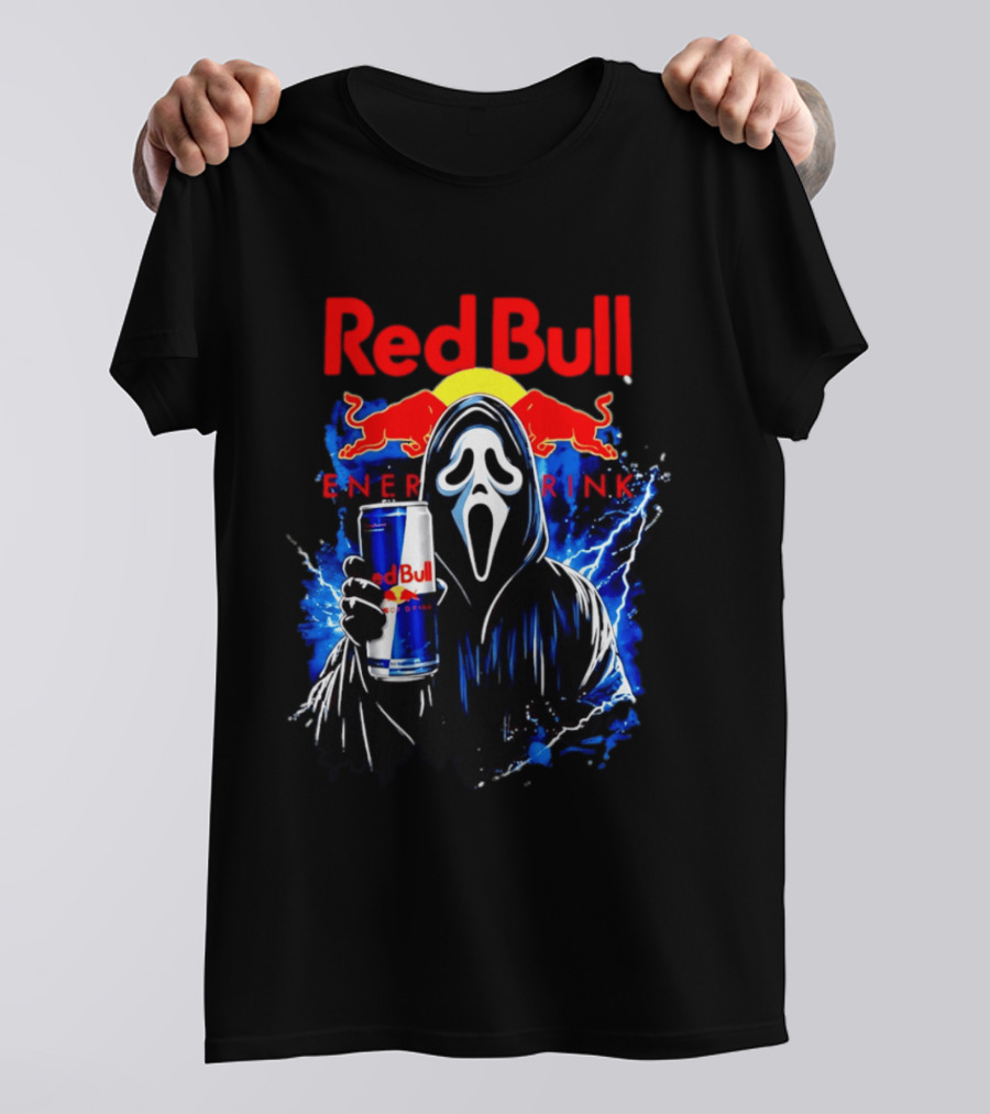 Red Bull Energy Drink Ghostface Scream Bootleg T-Shirt