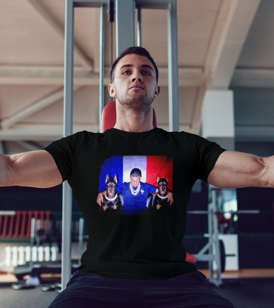 Kylian Mbappe France National Football Team With Dogs French Flag T-Shirt