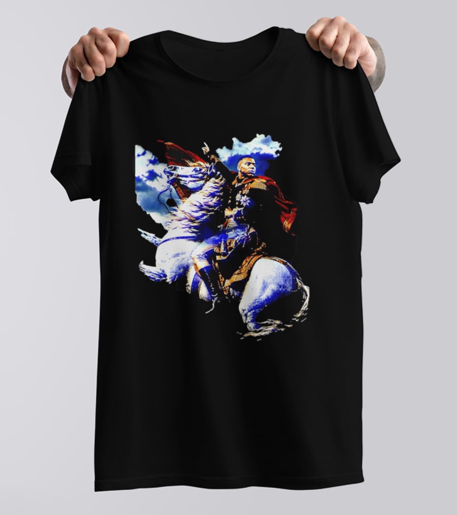 Kylian Mbappe Napoleon Bonaparte Crossing Alps Painting Horse Rider T-Shirt