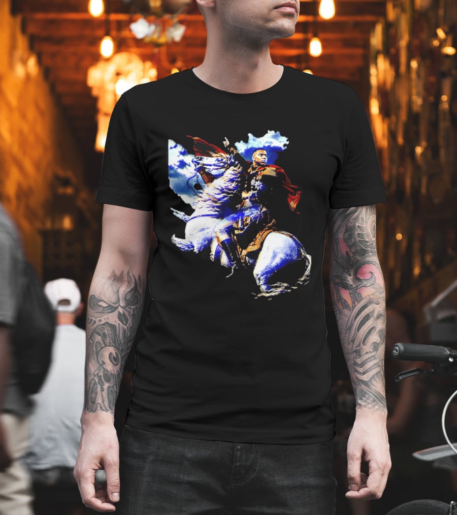 Kylian Mbappe Napoleon Bonaparte Crossing Alps Painting Horse Rider T-Shirt