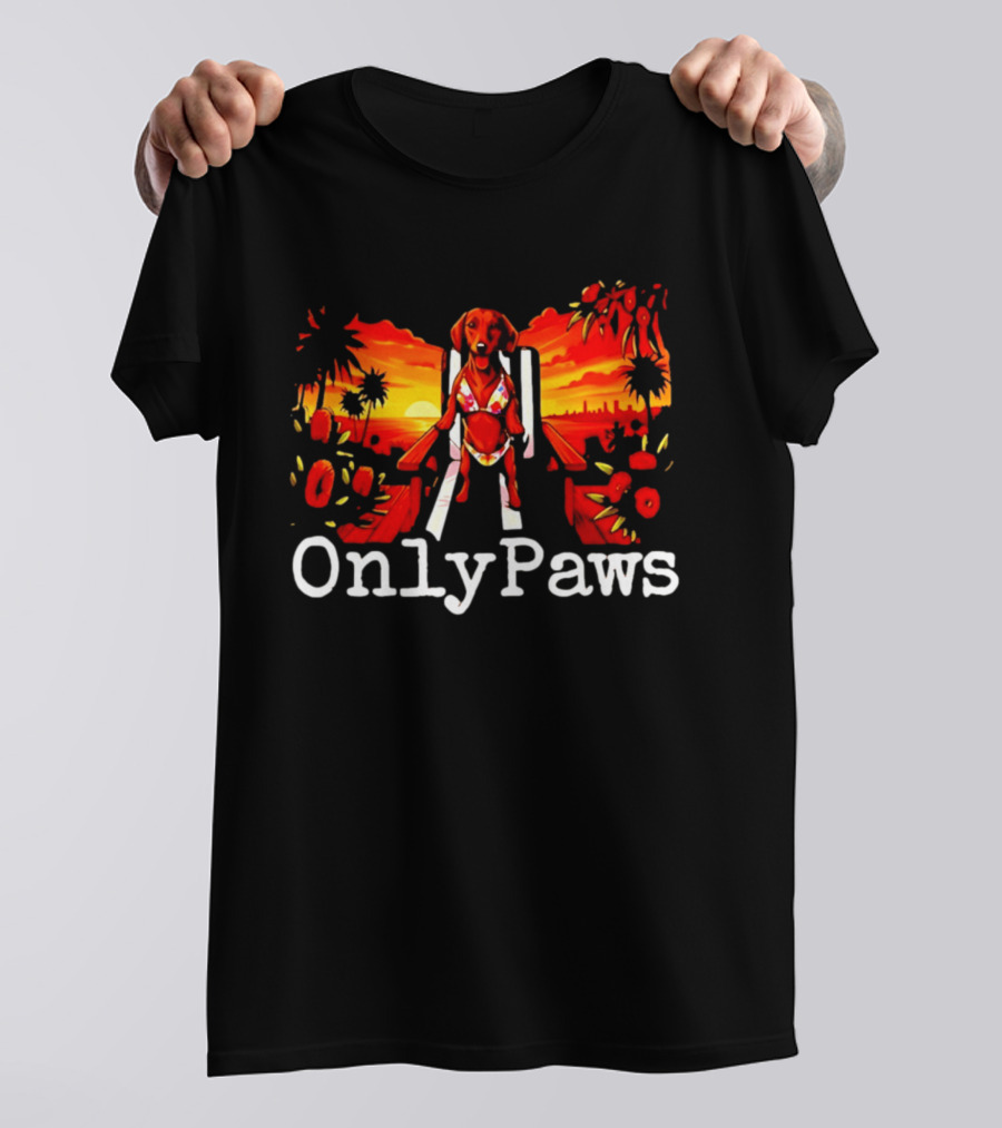 Kylie OnlyPaws Tropical Vibes Sunset Dog T-Shirt