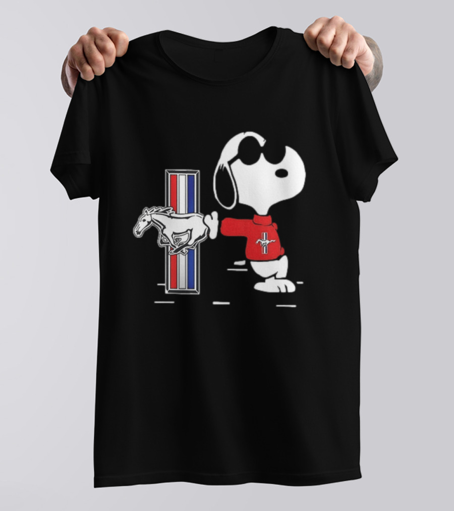 Snoopy Peanuts Ford Mustang Red Sweater Classic Mustang Pony T-Shirt