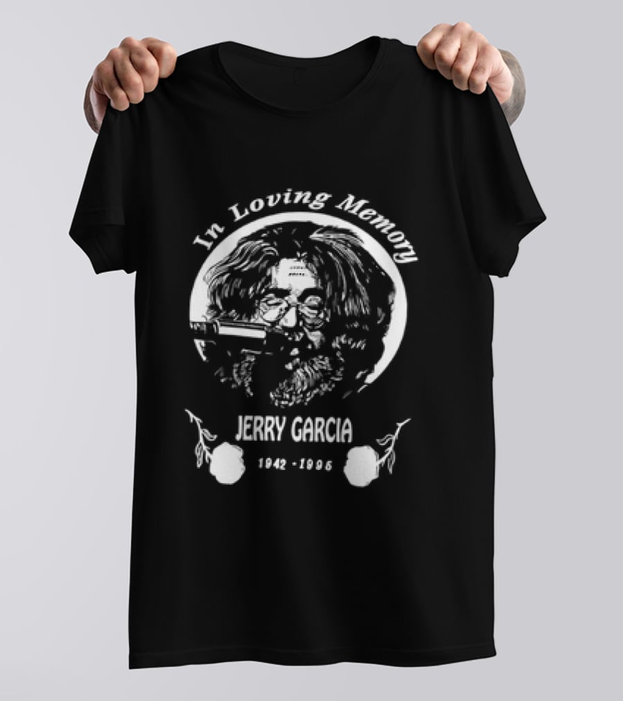 In Loving Memory Jerry Garcia 1942 1995 Grateful Tribute Guitar T-Shirt